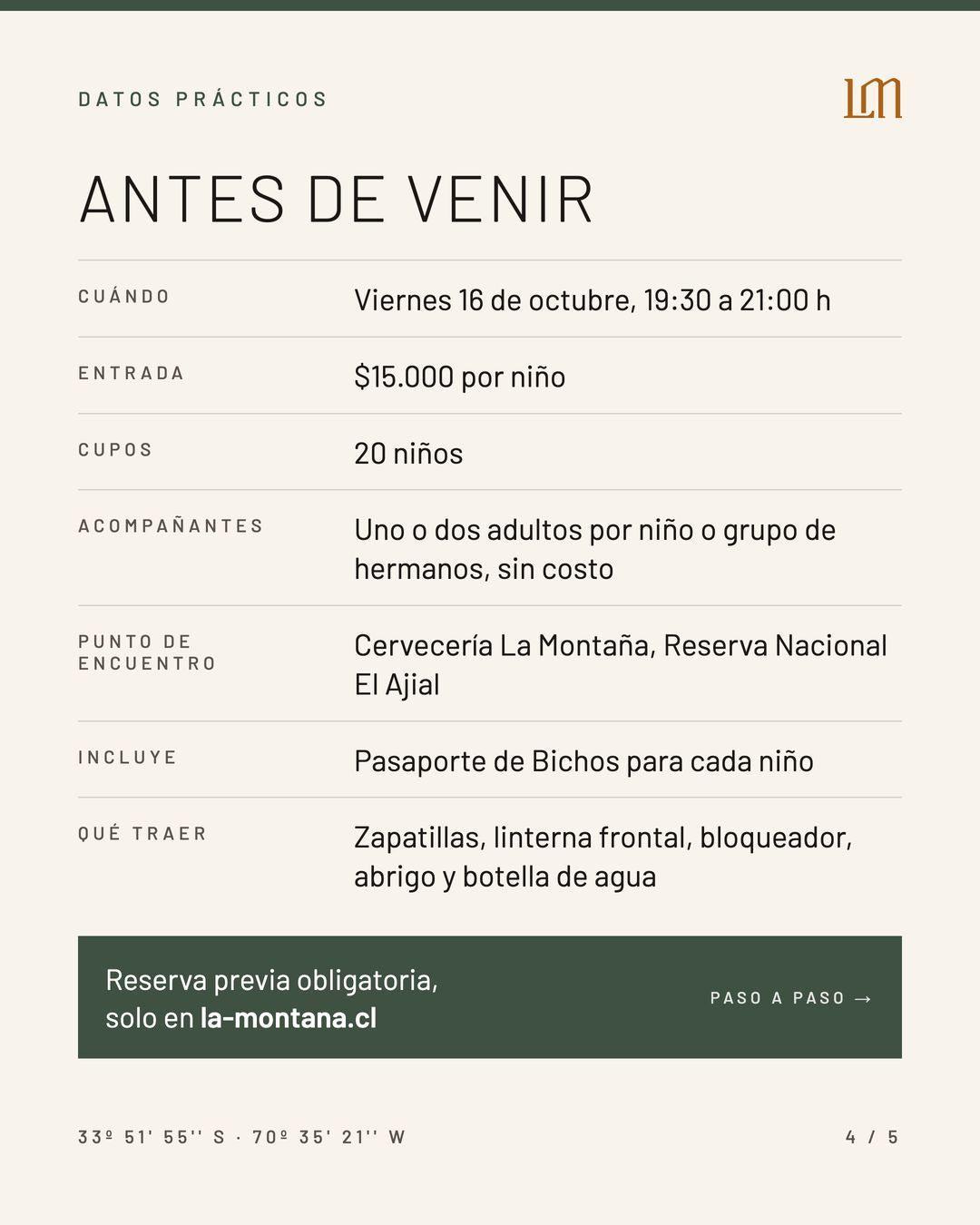 BICHOS EN LA MONTAÑA CON CRISTOBAL SPRATZ 19:30 hrs